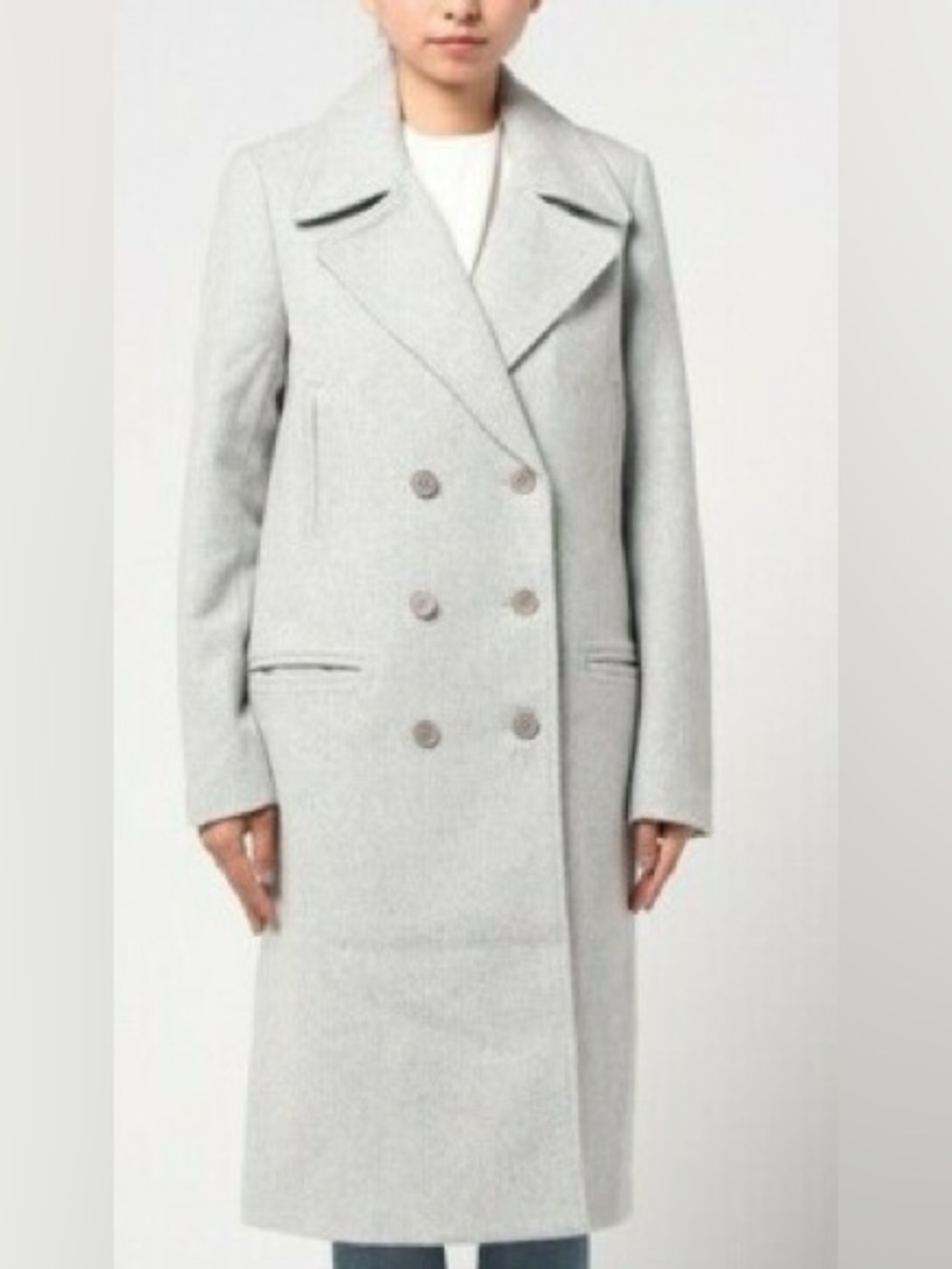 Levi's Made And Crafted Gray Double-Breasted Pea Coat Trench Coat Size 1 Small